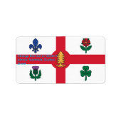 Custom Label with Flag of Montreal, Canada ラベル (正面)