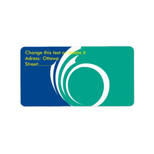 Custom Label with Flag of Ottawa, Canada ラベル (正面)