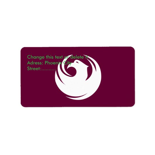 Custom Label with Flag of Phoenix City, Arizona ラベル (正面)