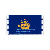 Custom Label with Flag of Quebec City, Canada ラベル (正面)