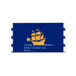 Custom Label with Flag of Quebec City, Canada ラベル