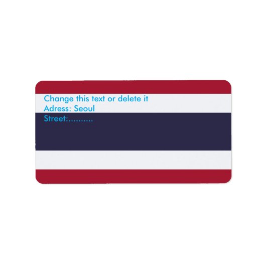 Custom Label with Flag of Thailand ラベル (正面)