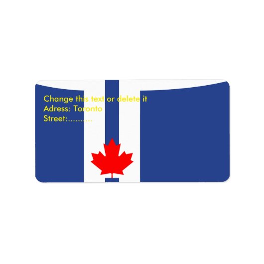 Custom Label with Flag of Toronto ラベル (正面)