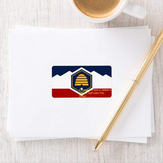 Custom Label with Flag of Utah, USA ラベル (インサイチュ)