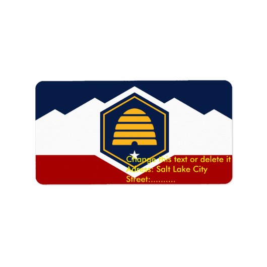Custom Label with Flag of Utah, USA ラベル (正面)