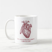 Custom Labelled Vintage Anatomical Heart, Red コーヒーマグカップ (左)