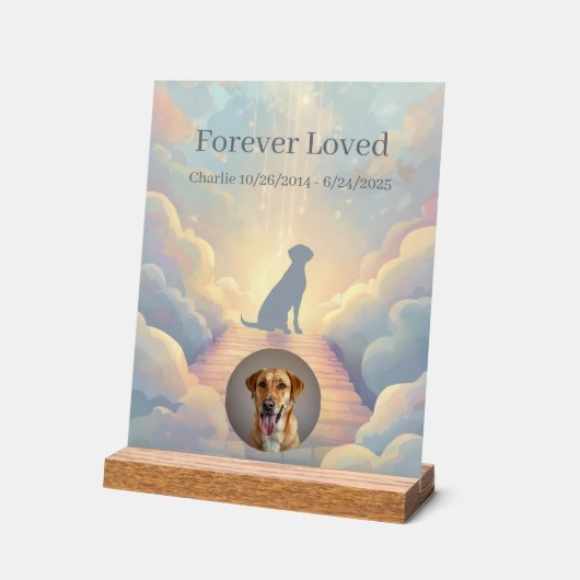 Custom Labrador Retriever Memorial Acrylic Sign アクリルサイン (傾斜)