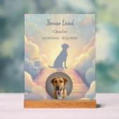 Custom Labrador Retriever Memorial Photo Block アクリルサイン (ニュートラル)