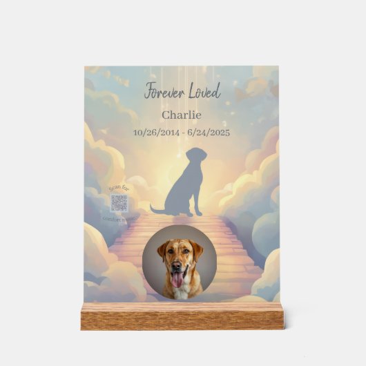 Custom Labrador Retriever Memorial Photo Block アクリルサイン (正面)