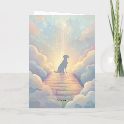 Custom Labrador Retriever Rainbow Bridge Sympathy カード (裏面)