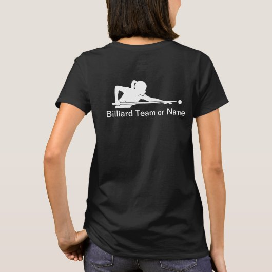 Custom Ladies Billiards Pool League Team Tshirts Tシャツ (裏面)