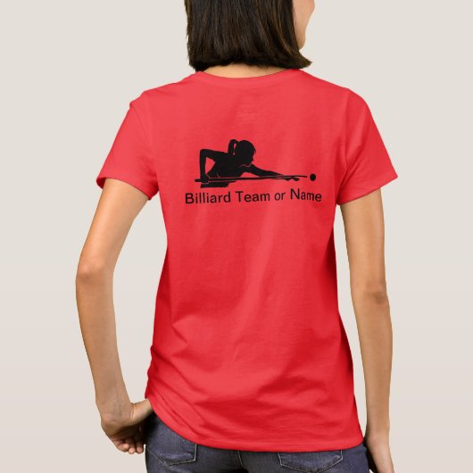 Custom Ladies Billiards Pool League Team Tshirts Tシャツ (裏面)