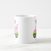Custom Lady Golf Cart Breast Cancer Monogram コーヒーマグカップ (中央)