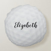 Custom Lady Golfer Silhouette Cute Golf Ball Black ラウンドクッション (裏面)