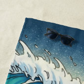 Custom Large Ocean Wave Graphic Beach Towel  ビーチタオル (インサイチュ)