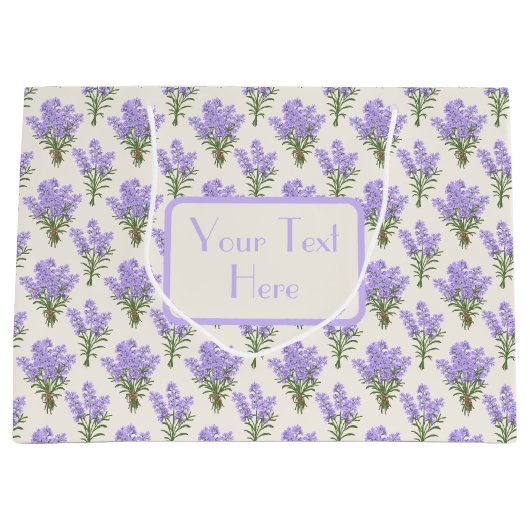 Custom Large Paper Bag with Lavender Pattern ラージペーパーバッグ (正面)