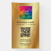 Custom Large Template Logo QR Code Glamour Gold 横断幕 (縦)