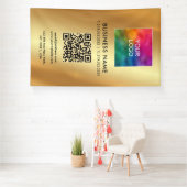 Custom Large Template Logo QR Code Glamour Gold 横断幕 (インサイチュ)