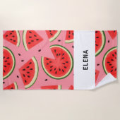 Custom Large Watermelon Graphic Beach Towel ビーチタオル (正面)