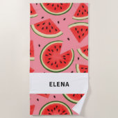 Custom Large Watermelon Graphic Beach Towel ビーチタオル (正面)
