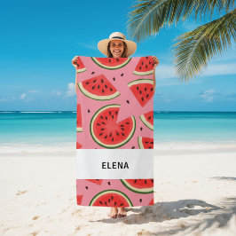 Custom Large Watermelon Graphic Beach Towel  ビーチタオル