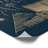 Custom Las Vegas Skyline Gold Line Art Travel ポスター (角)