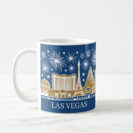 Custom Las Vegas Strip Skyline Vintage Cityscape コーヒーマグカップ