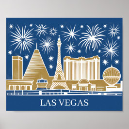 Custom Las Vegas Strip Skyline Vintage Cityscape ポスター