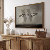 Custom Last Name Print Moody Gift for Couple Est  ポスター