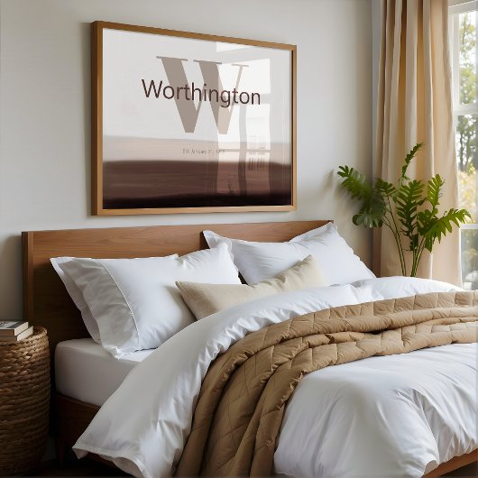 Custom Last Name Print Sign Gift for New Homeowner ポスター