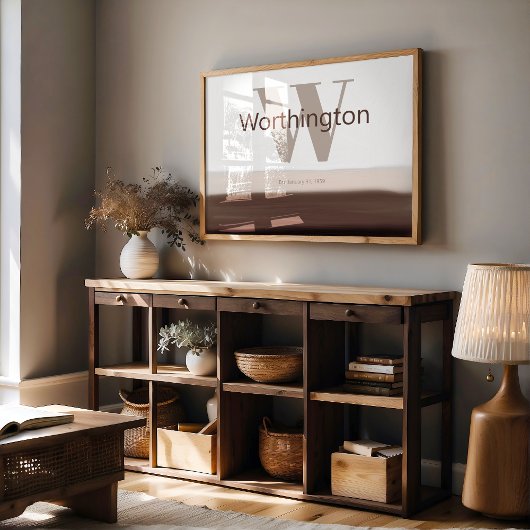 Custom Last Name Print Sign Gift for New Homeowner ポスター