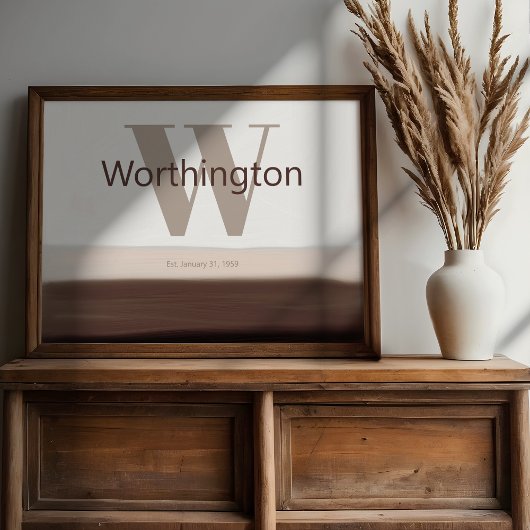 Custom Last Name Print Sign Gift for New Homeowner ポスター