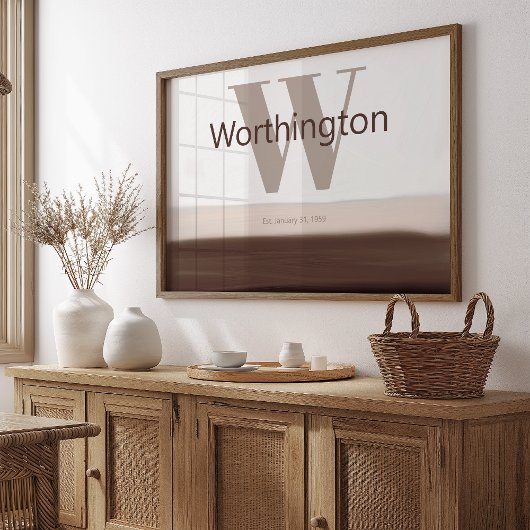 Custom Last Name Print Sign Gift for New Homeowner ポスター