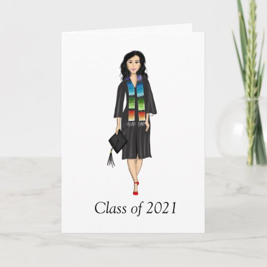 Custom Latina Graduate Graduation Greeting Card  カード (正面)