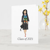 Custom Latina Graduate Graduation Greeting Card  カード (黄色い花)
