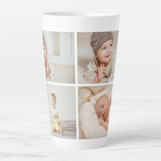 Custom Latte Mug with Four-Photo Collage カフェラテマグ (正面)