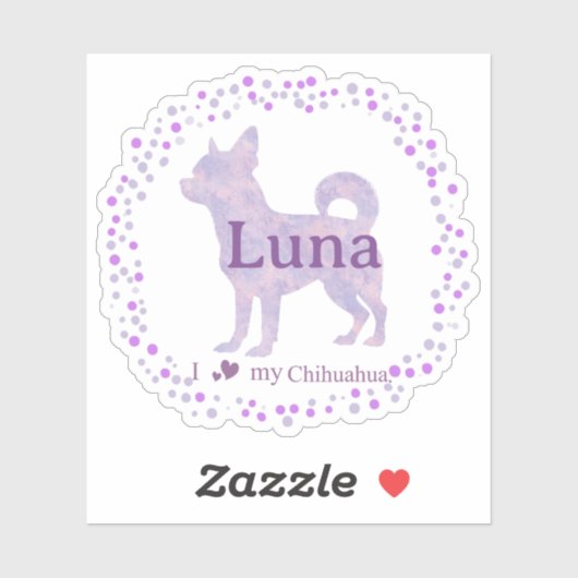 Custom lavender chihuahua Silhouette sticker シール (シート)