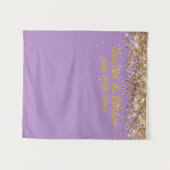 Custom Lavender & Gold Glitter Wedding Photo Booth タペストリー (正面(横))