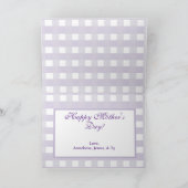Custom Lavender Highland Cow Gingham Mother's Day カード (内部)