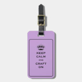 Custom, Lavender Keep Calm Craft On ラゲッジタグ (正面縦)
