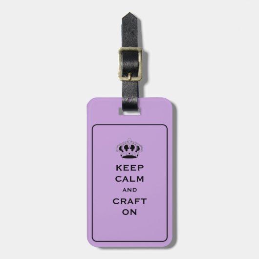 Custom, Lavender Keep Calm Craft On ラゲッジタグ (正面縦)