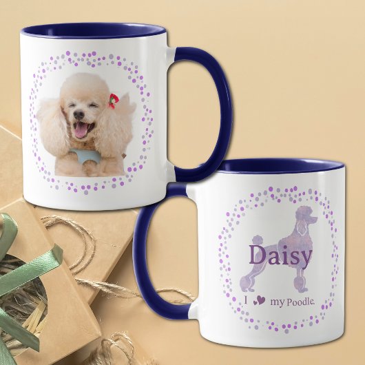 Custom Lavender Poodle Mug Photo Personalized マグカップ