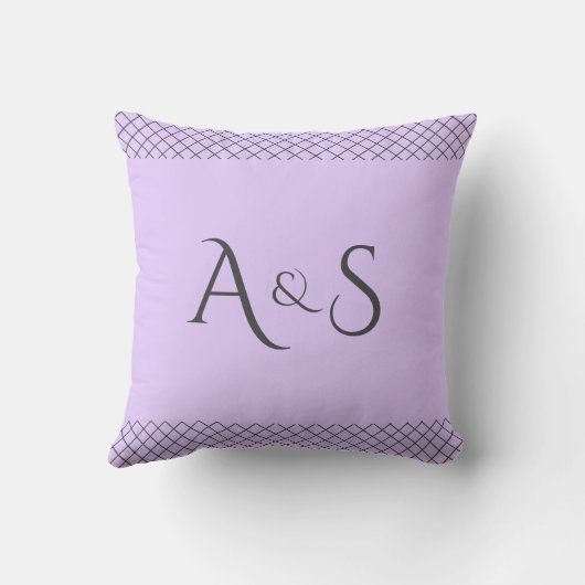 Custom Lavender Throw Pillow | Name & Initials クッション (裏面)