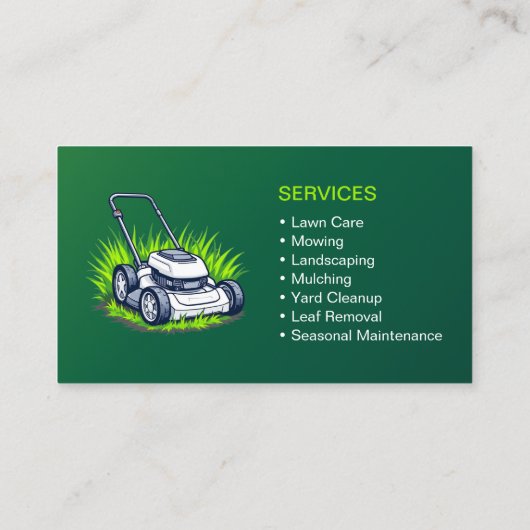 Custom Lawn Service Company 名刺 (裏面)
