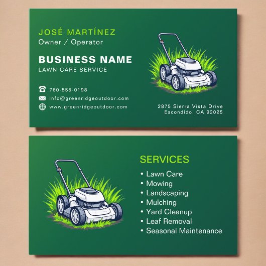Custom Lawn Service Company 名刺