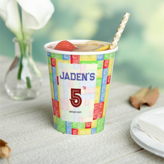 Custom Lego Themed Birthday Party Paper Cups  紙コップ (インサイチュ)