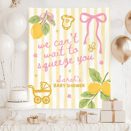 Custom Lemon Baby Shower Backdrop, Italian Lemon  タペストリー