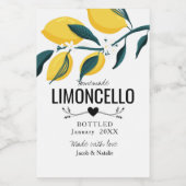 custom lemon homemade limoncello wedding favor ワインラベル (シングルラベル)