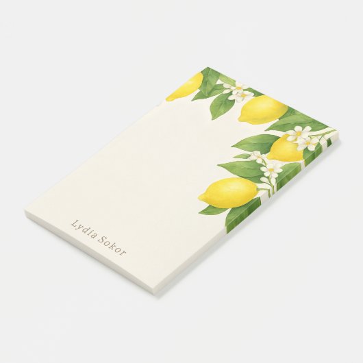 Custom Lemon Orchard 4" x 6" Post-it® Notes ポストイット (アングル)