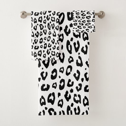 Custom leopard spot pattern bathroom towel set バスタオルセット (インサイチュ)